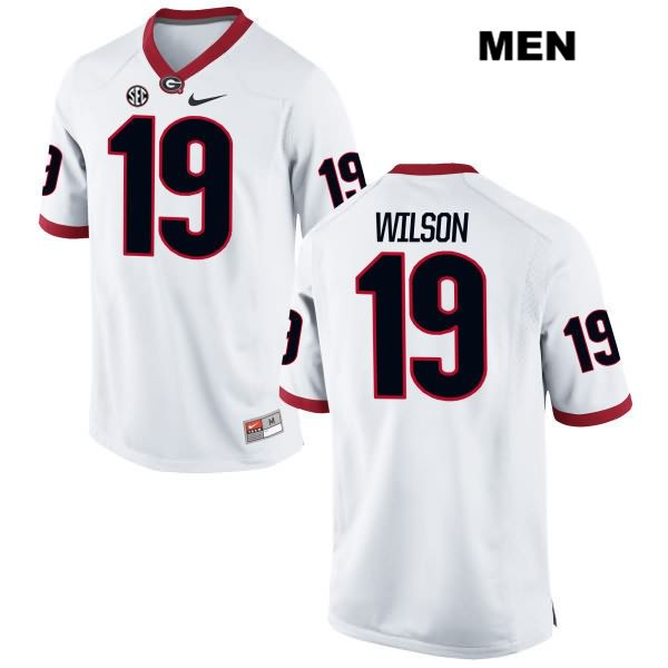 Georgia Bulldogs Men's Jarvis Wilson #19 NCAA Authentic White Nike Stitched College Football Jersey WRY6456IS